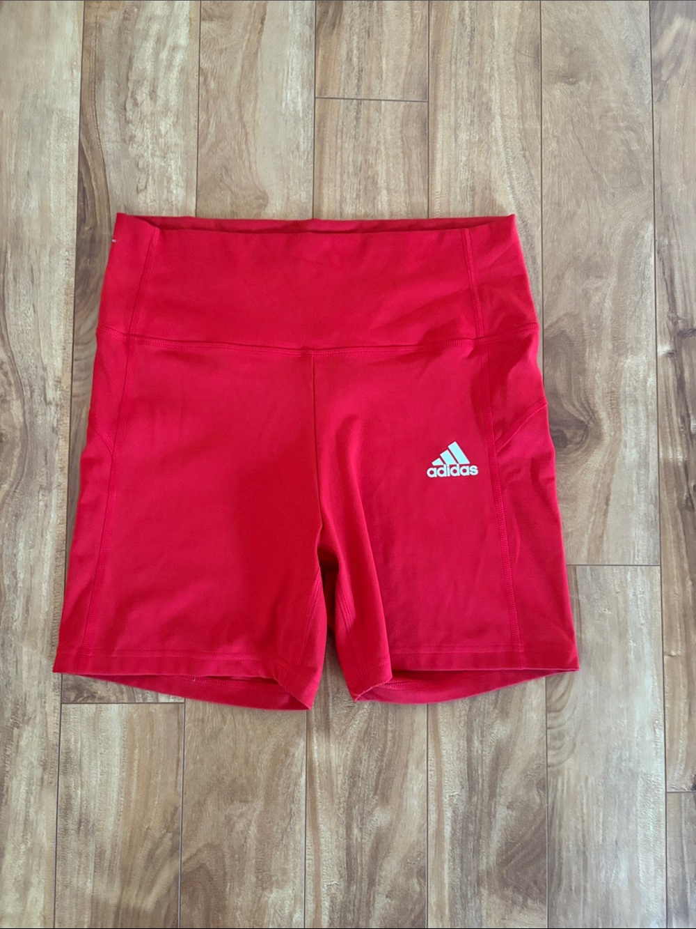 adidas Women’s Red Mid-Rise Bike Shorts